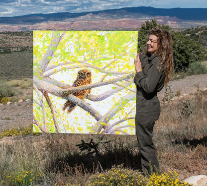 Indian Owl Spotted , 40x40 in, Limited Edition Giclée #1, Gallery Wrapped