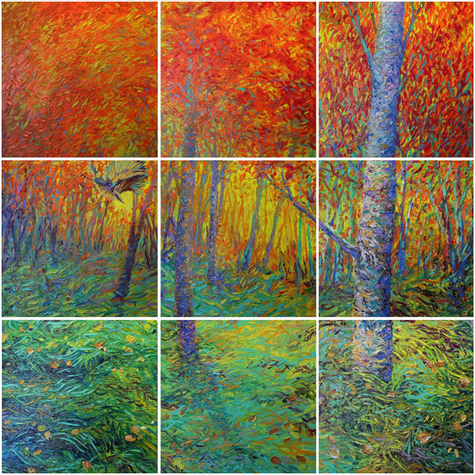 Feathers and Forest (9-panel)