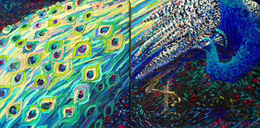 Black Peacock (Diptych)