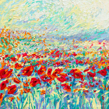 Egyptian Poppies, 30x30 in, Limited Edition Giclée #1, Gallery Wrapped