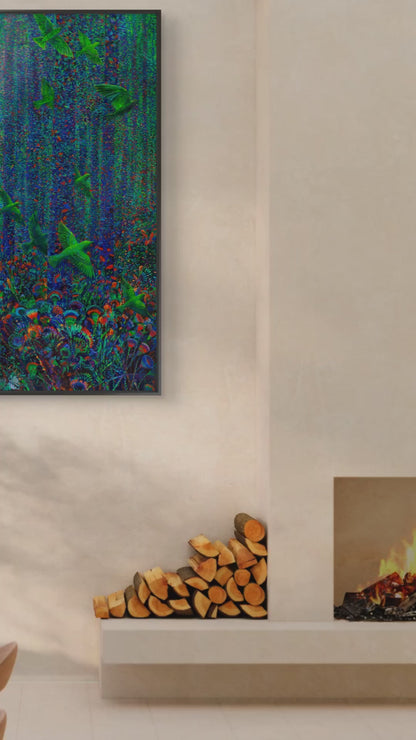 Plume Bloom, 24x36 in, Limited Edition #4 Giclée, Framed